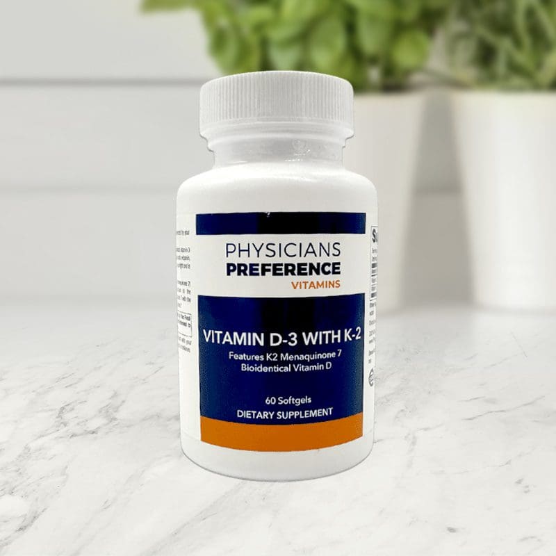 Vitamin D3 with K2 5000 iu/ 200 mcg 60 Softgels - Front