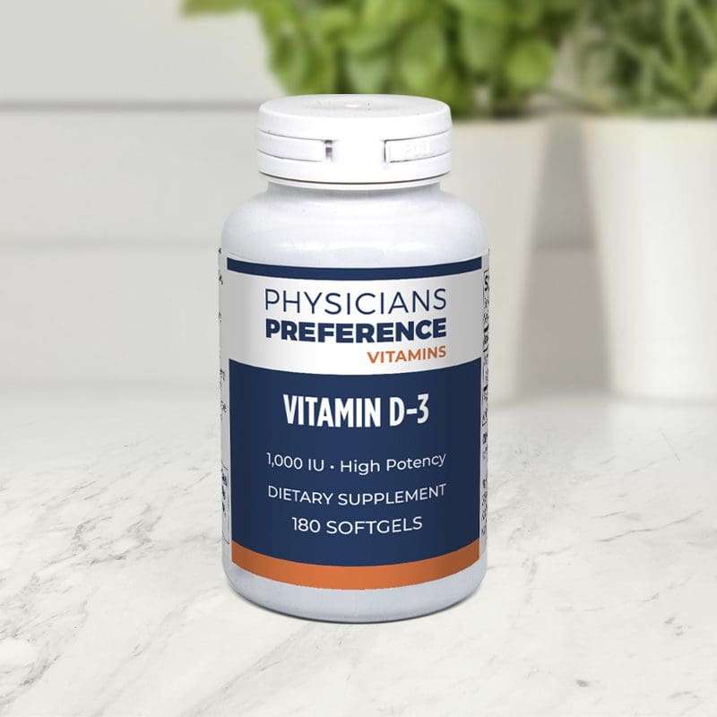 Vitamin D3 1000 IU 180 Softgels - Front