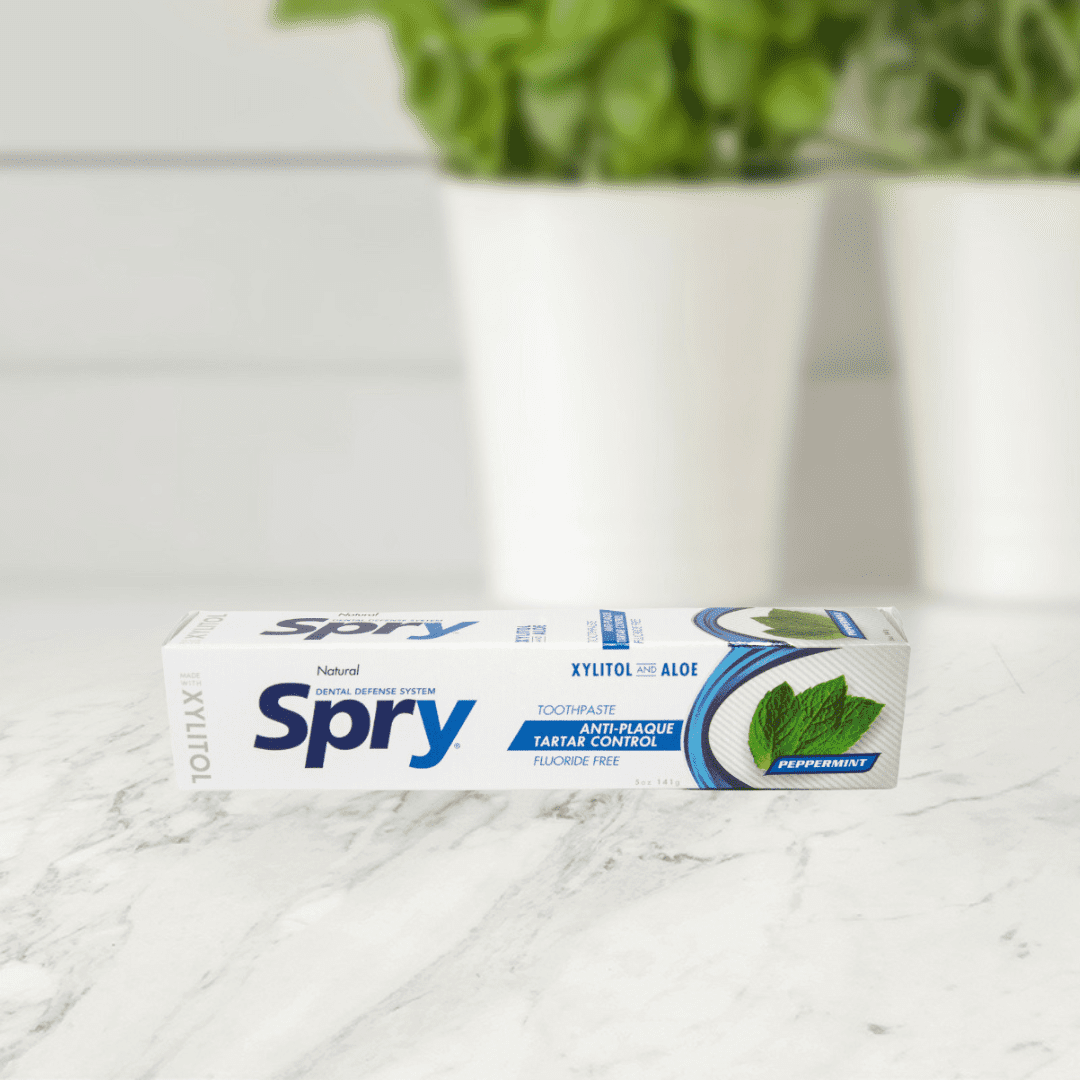 Spry Xylitol Toothpaste Peppermint 5 oz - Front