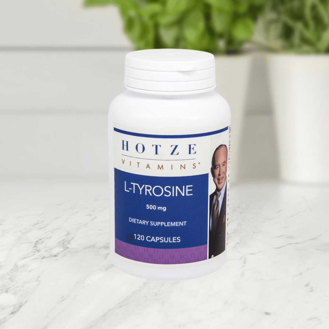 L-Tyrosine 500 mg 120 Capsules - Front