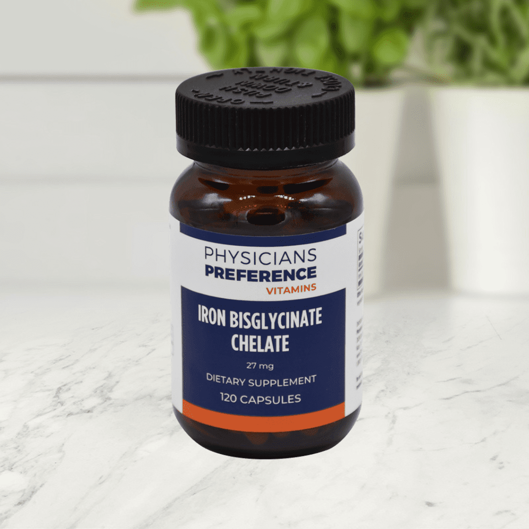 Iron Bisglycinate Chelate 27 mg 120 Capsules - Front