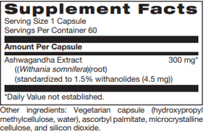 Ashwagandha 300 mg 60 Capsules