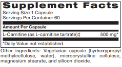 L-Carnitine 500 mg 60 Capsules