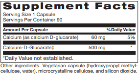 Calcium D-Glucarate 500 mg 60 Capsules