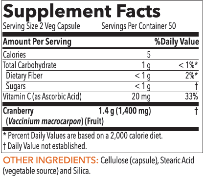 Cranberry Concentrate 100 Capsules