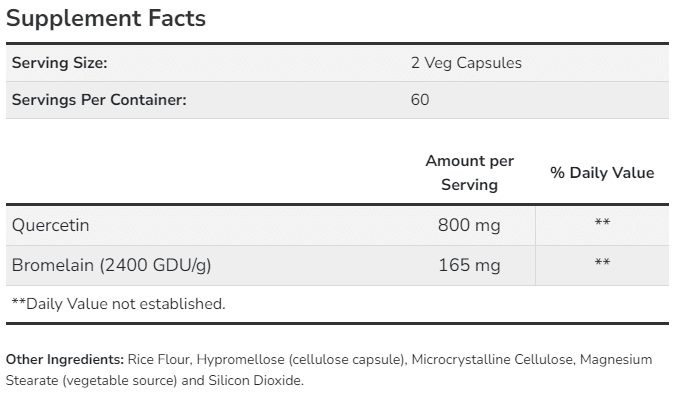 Quercetin w/Bromelain 120 capsules