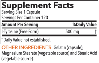 L-Tyrosine 500 mg 120 Capsules