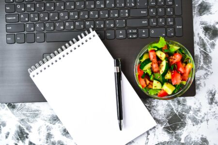 Computer with smart snack for stable energy.