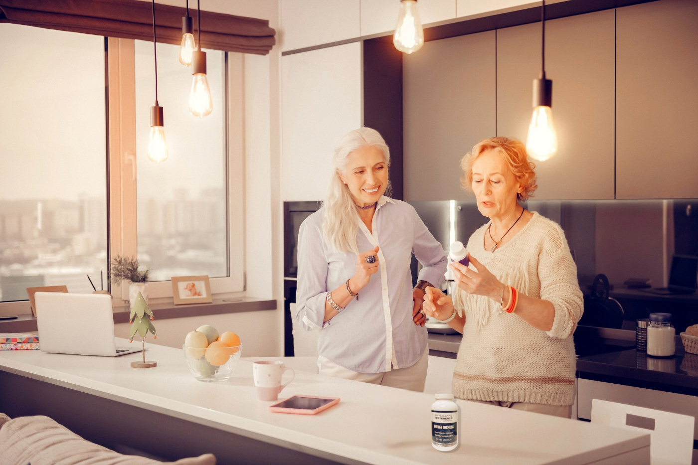 Woman reading a supplement label to learn how to choose quality supplements.