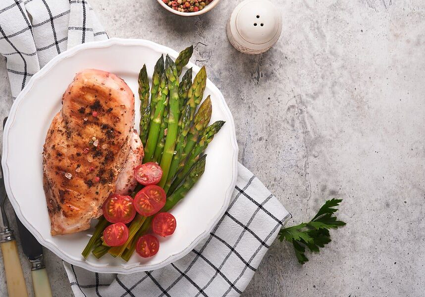 baked chicken breast asparagus tomatoes