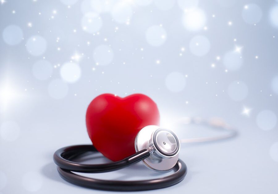 red heart with stethoscope