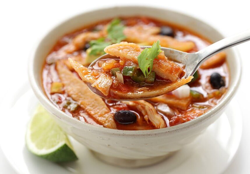 bowl of chicken tortilla soup